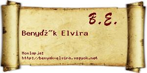 Benyák Elvira névjegykártya